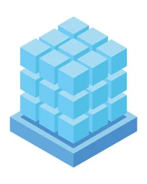 Computing service technology 3d symbol Stock Illustration