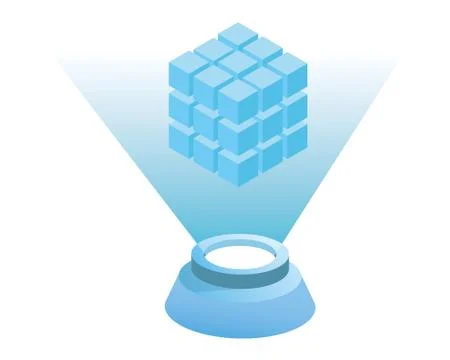 Computing service technology 3d symbol Stock Illustration