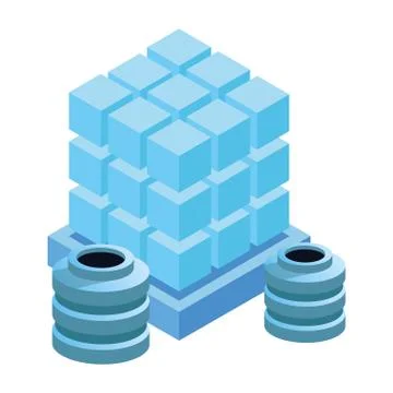 Computing service technology 3d symbol Stock Illustration