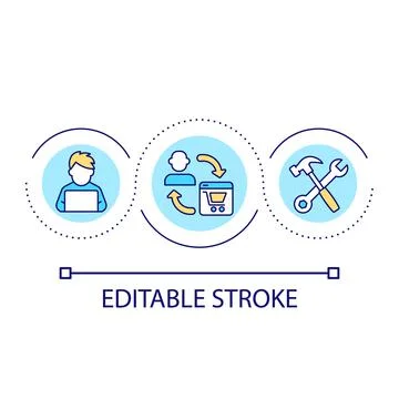 Computing specialist service loop concept icon 스톡 일러스트