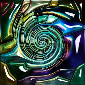 Computing Spiral Color Ilustração Stock