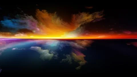 Computing Sunset 库存插图