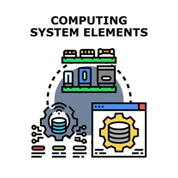 Computing system elements developing future technology systems Stock-Illustration