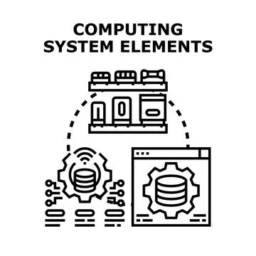 Computing system elements developing future technology systems Ilustración de archivo