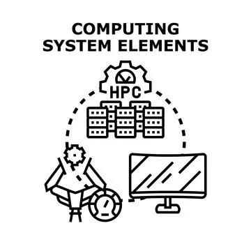 Computing system elements working with high performance analytics 库存插图