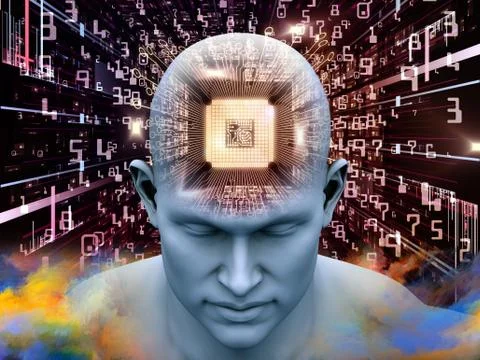 Computing Thought Stock Illustration