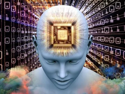 Computing Thought Stock Illustration