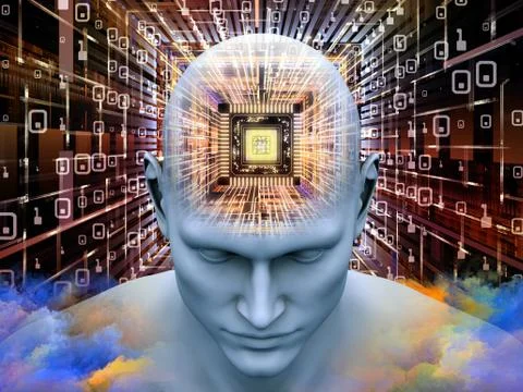 Computing Thought Stock Illustration