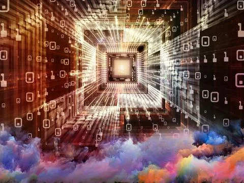 Computing Thought Stock Illustration