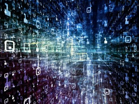 Computing Virtual World Ilustração Stock