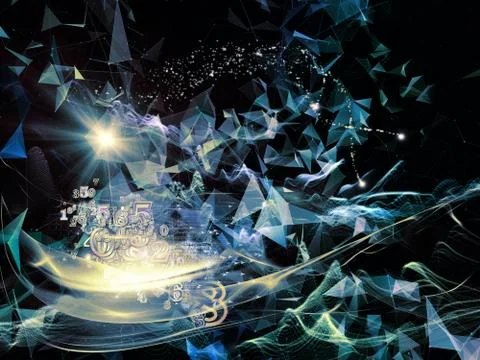 Computing Virtual World Ilustração Stock