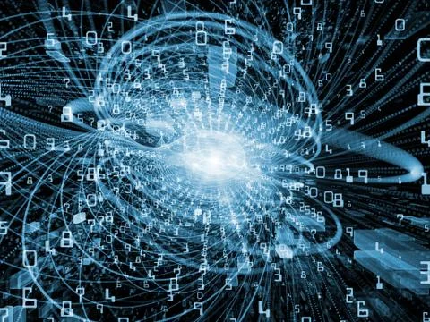 Computing Wave Particle Ilustração Stock