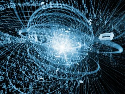Computing Wave Particle Illustrazione stock