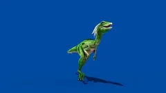 Angry T-Rex Runcycle Green Screen Close , Stock Video