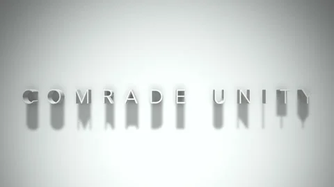 Comrade unity 3D title animation white text on a white background Stock Footage 300618151