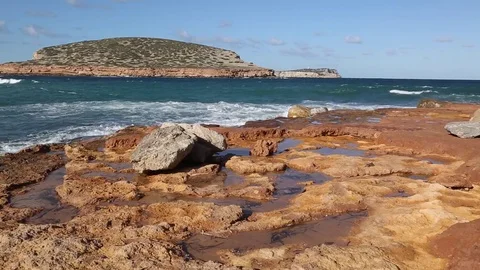 Comte Beach, Ibiza, Spain Stock Footage 83791932