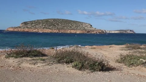 Comte Beach, Ibiza, Spain Stock Footage 83791944