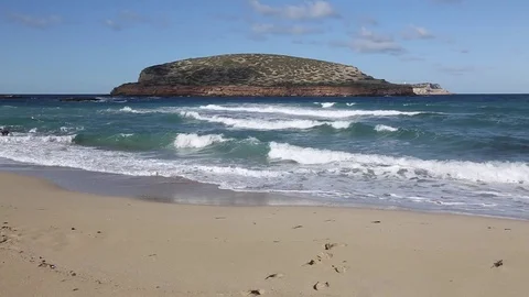 Comte Beach, Ibiza, Spain Video stock 83791945