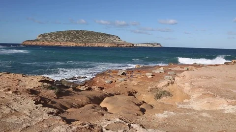 Comte Beach, Ibiza, Spain Video stock 83791948