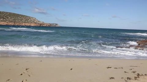 Comte Beach, Ibiza, Spain Video stock 83791960