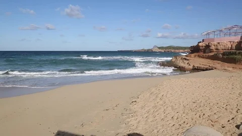 Comte Beach, Ibiza, Spain Video stock 83791999
