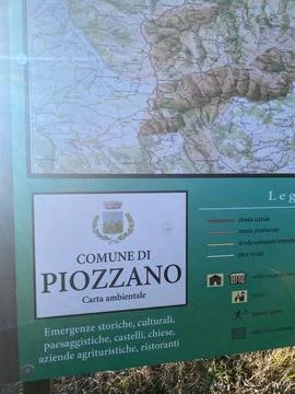Comune di Piozzano environmental map displaying local historical significan.. Stock Photos