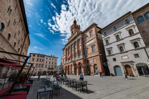 Comune in square of republica in foligno Stock Photos
