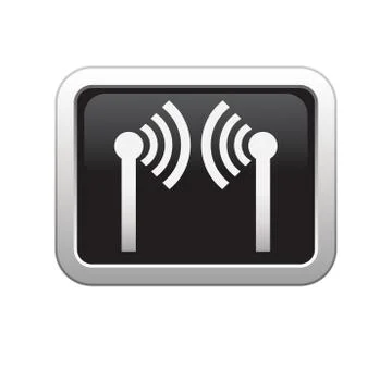 Comunication icon on black silver button Stock Illustration