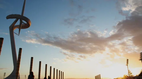 Comunication tower at sunset timelapse Stock-Footage 37785692
