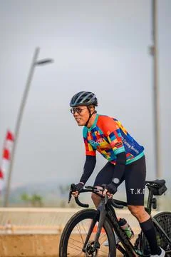 Comunity cycling in the morning Stock Photos