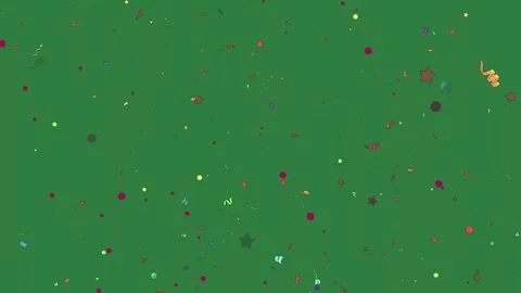 Con and a with lot of confe bunch balloons isolated isolated on green screen Stock-Footage 336858877