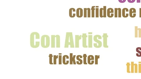 Con Artist Tagcloud Animated Isolated Stock Footage 103097155