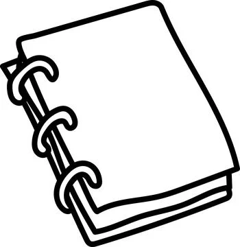 Con black outline notebook for writing Stock Illustration