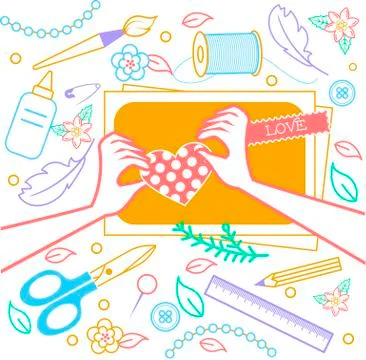 Con for creativity scrapbooking Stock Illustration