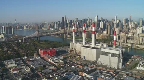 Con Edison Power Station Long Island City NYC Aerial Stock Footage 20933062