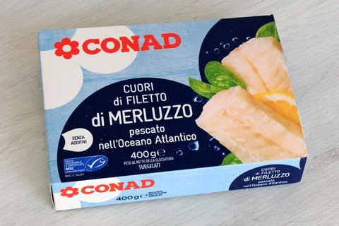 Conad Frozen Atlantic Cod Fillets Stock Photos