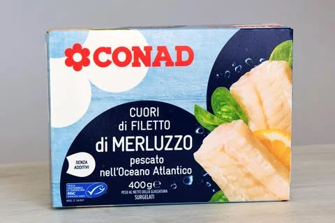 Conad Frozen Atlantic Cod Fillets Stock Photos