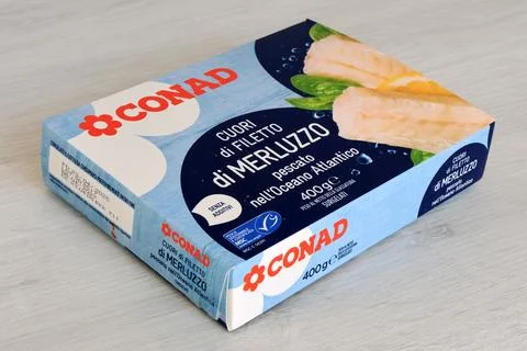 Conad Frozen Atlantic Cod Fillets Stock Photos