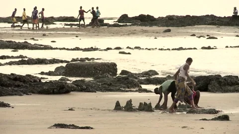 Conakry, Republic of Guinea - June, 16, 2015. African coast of the atlantic Stock Footage 153769341