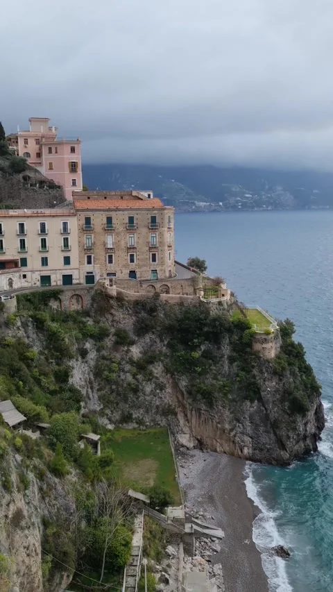 Conca dei Marini beach, Tovere. Beautiful bay near Amalfi, , Italy, Europe Video stock 277910825