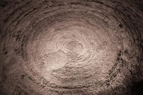 Concave Circular pattern in stone for background Stock Photos