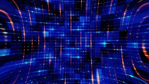 Concave digital screen. Stock Footage 81837080