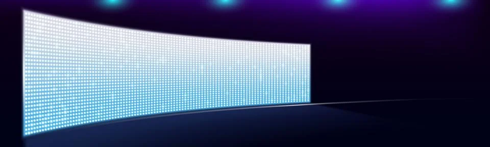 Concave side led screen wall stage light panel Stock Illustration