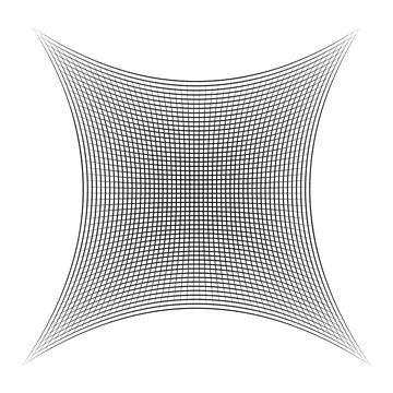 Concave warped grid surface perspective distortion optical depth illusion Stock Photos