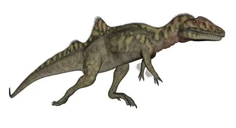 Concavenator dinosaur walking - 3D render Stock Illustration