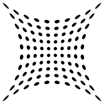 Concavity optical illusion pattern black ellipses depth visual distortion イラスト素材
