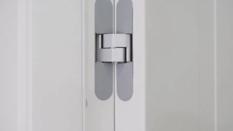 Concealed door hinge mechanism providing minimalist interior design 스톡 동영상 336122503