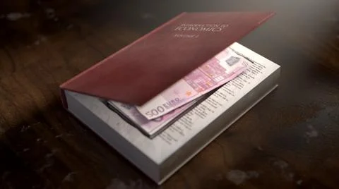 Concealed Notes In A Book Illustrazione stock