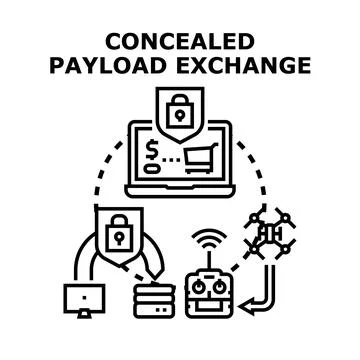 Concealed payload exchange process illustration security Stock Illustration