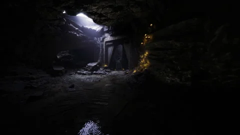Concealed subterranean cave with gleaming surfaces fascinates visitors Stock Footage 331396179